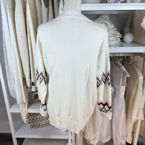 Loft Outlet sz. Large Holiday festive Christmas sweater, cardigan, office #4380 - Picture 5 of 8